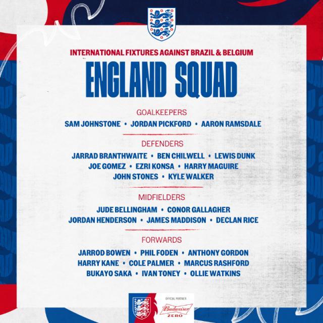 IQIYI 体育登录入口-英格兰队公布新一期大名单：贝林厄姆领衔戈登在列